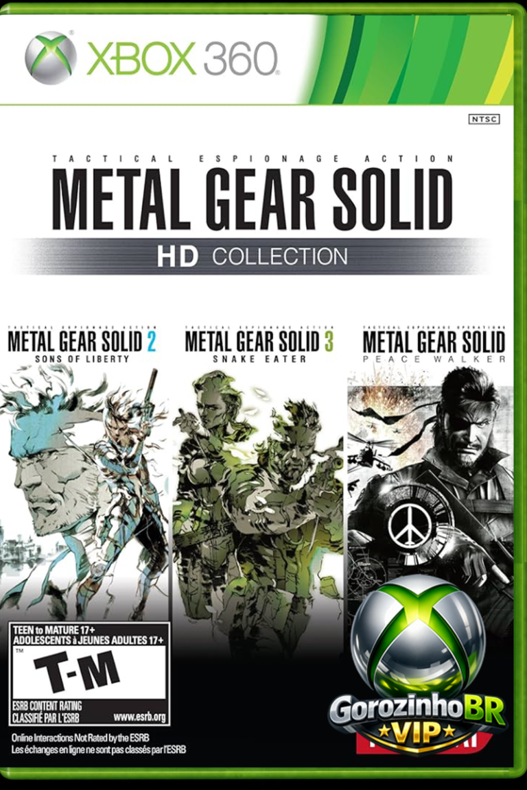 Aceite a missão e jogue três grandes capítulos da franquia Metal Gear com a Metal Gear Solid HD Collection. Estão incluídos Metal Gear Solid 2: Sons of Liberty, Metal Gear Solid 3: Snake Eater e Metal Gear Solid: Peace Walker. Todos os três jogos são renderizados em alta definição pela primeira vez!