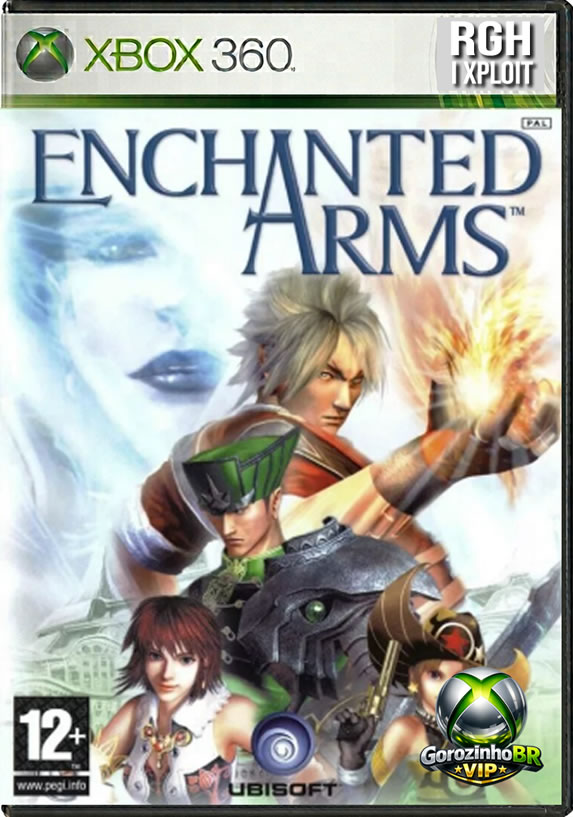 Enchanted Arms foi um dos primeiros RPGs japoneses a chegar na geração do Xbox 360! 🎮 A história acompanha Atsuma, um jovem estudante com um braço misterioso e poderes ocultos, que acidentalmente liberta os "Golems", armas mágicas de uma guerra antiga que agora ameaçam destruir o mundo. 🌍 Ao lado de um grupo carismático de amigos, ele parte em uma jornada épica para consertar seu erro.