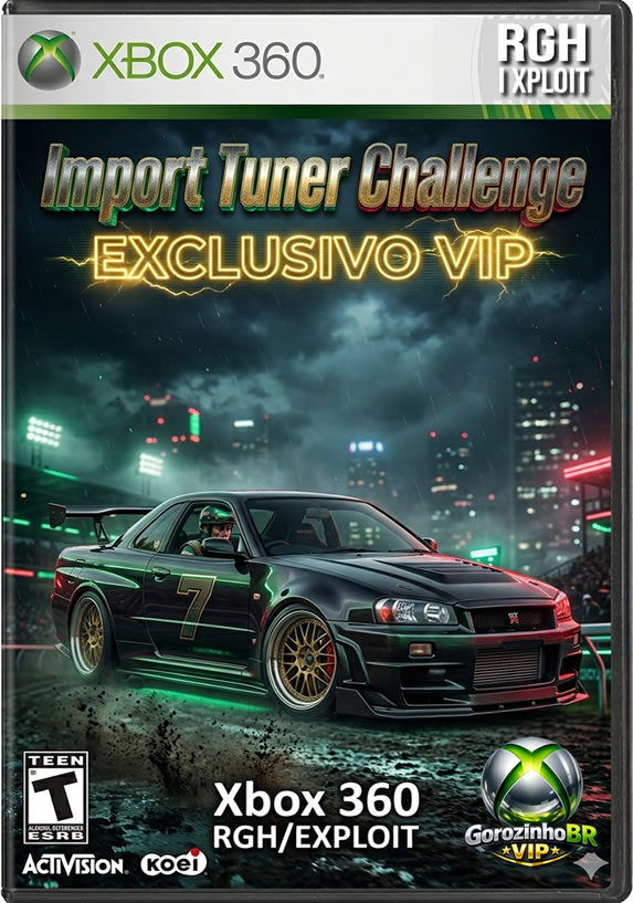 Import Tuner Challenge para Xbox 360 é um jogo focado na cultura de corridas de rua e personalização de carros. Ambientado nas rodovias de Tóquio, o título coloca o jogador em disputas noturnas intensas, onde habilidade ao volante e ajustes no veículo fazem toda a diferença.