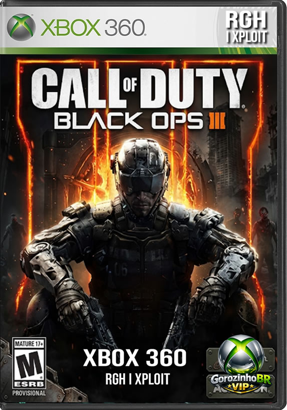 Lançado em 2015, a versão de Call of Duty: Black Ops 3 para o Xbox 360 foca exclusivamente na ação online e cooperativa (atenção: esta versão não possui o modo Campanha). O Multiplayer revoluciona com um sistema de movimento tático avançado, permitindo saltos com propulsores e corridas pelas paredes, além de introduzir o sistema de "Especialistas" com habilidades únicas. O aclamado modo Zombies retorna de forma espetacular com "Shadows of Evil", transportando os jogadores para uma sombria cidade noir dos anos 1940, repleta de rituais, mistérios e hordas implacáveis de mortos-vivos. 🧟‍♂️