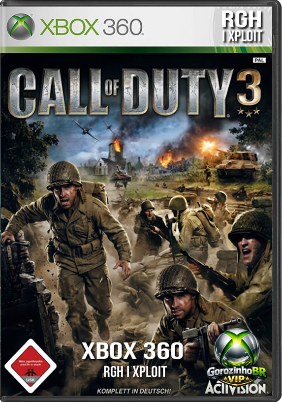 Lançado em 2006, Call of Duty 3 foca na histórica Batalha da Normandia durante a Segunda Guerra Mundial. A campanha imersiva coloca o jogador na perspectiva de quatro exércitos aliados diferentes: americanos, britânicos, canadenses e poloneses, em uma marcha implacável para libertar Paris. O título introduziu novidades marcantes, como combates corpo a corpo dinâmicos baseados em reflexos (quick-time events) e a possibilidade de pilotar veículos como tanques e jipes. O multiplayer se destacou de forma grandiosa, suportando até 24 jogadores simultâneos no Xbox 360 e apresentando um sistema de classes focado em trabalho de equipe e mapas com elementos destrutíveis. 💥🚜