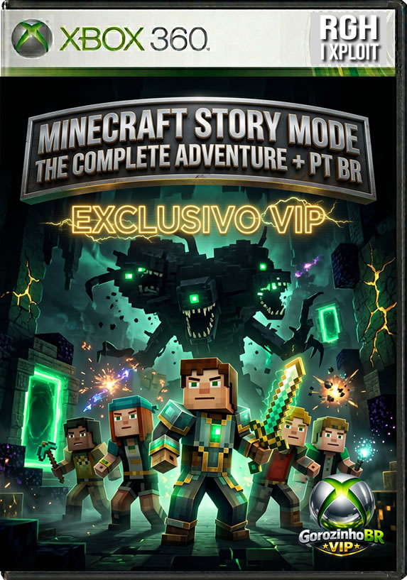 Minecraft: Story Mode – The Complete Adventure para Xbox 360 é uma experiência focada na narrativa, ambientada no universo de Minecraft. O jogo acompanha a jornada de Jesse e seus amigos em uma missão para salvar o mundo, enfrentando desafios, criaturas e decisões difíceis ao longo do caminho.