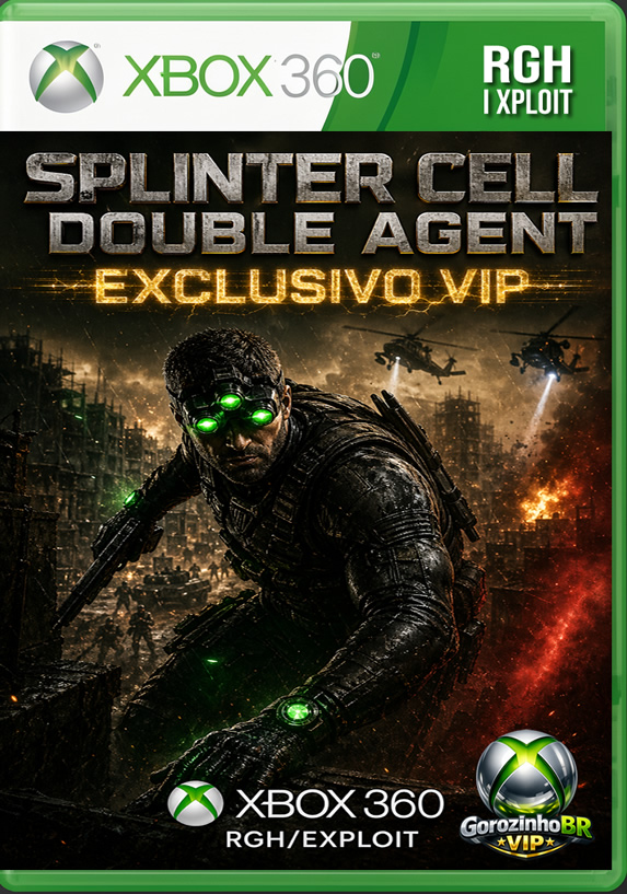 Splinter Cell: Double Agent para Xbox 360 coloca o jogador no papel do agente Sam Fisher em uma das missões mais complexas de sua carreira. Diferente dos títulos anteriores da série, o jogo introduz um sistema de escolhas morais, onde suas decisões influenciam diretamente o rumo da história. Infiltrado em uma organização terrorista, Fisher precisa equilibrar sua lealdade entre a agência e os criminosos, mantendo sua identidade em segredo enquanto executa missões delicadas.