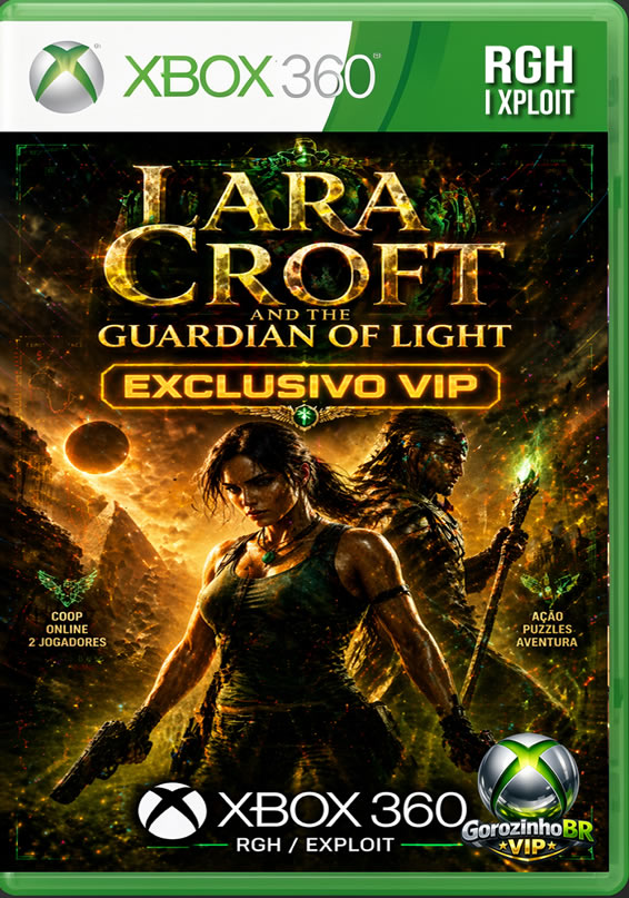 Lara Croft and the Guardian of Light é um jogo para Xbox 360 que traz uma abordagem diferente da clássica franquia Tomb Raider, com visão isométrica e foco em ação cooperativa. O jogador controla Lara Croft em uma jornada para recuperar um artefato antigo e impedir que forças malignas causem destruição.
