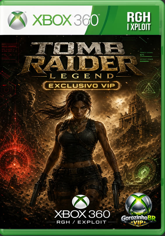 Tomb Raider: Legend acompanha Lara Croft em uma jornada pelo mundo em busca de artefatos antigos ligados ao seu passado. No Xbox 360, o jogo se destaca por cenários variados, exploração de tumbas, enigmas e combates dinâmicos 🌍🔍.