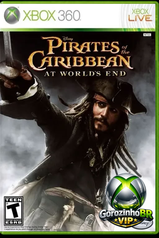 Pirates of the Caribbean: At World's End para Xbox 360 segue Jack Sparrow em batalhas e exploração. Combate com espadas e movimentos acrobáticos. Fases baseadas no filme. Ação rápida com foco em duelos.