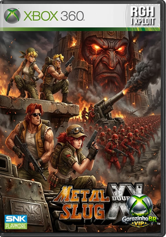 Metal Slug XX para o Xbox 360 é uma versão aprimorada e expandida do clássico Metal Slug 7. O jogo mantém a tradicional e frenética jogabilidade arcade da franquia, onde você avança pelas fases atirando em absolutamente tudo que se move na tela! 🏃‍♂️💨 Você pode escolher entre personagens icônicos da série (como Marco, Tarma, Eri, Fio, Ralf e Clark, além da Leona) para derrotar as tropas do General Morden e seus aliados. 👽🚁 A campanha conta com sete missões intensas, rotas alternativas escondidas, um arsenal vasto e novos veículos de combate divertidos (os famosos Slugs). O grande destaque da versão de Xbox 360 é o suporte para o modo cooperativo (local e online) e a presença do modo "Combat School", que oferece mais de 70 mini-desafios para testar suas habilidades de sobrevivência e precisão. 🏆🎯