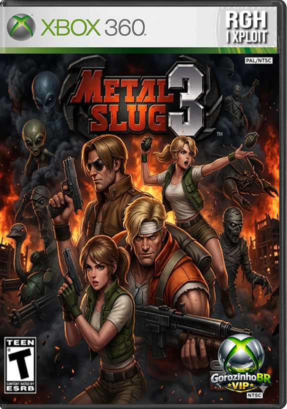 Metal Slug 3 para o Xbox 360 (lançado via Xbox Live Arcade) é frequentemente aclamado pelos fãs como o grande ápice de toda a franquia! 🌟 A jogabilidade clássica de correr, atirar e jogar granadas retorna, mas com uma escala verdadeiramente épica. O maior diferencial deste título é o genial sistema de rotas alternativas: uma mesma missão pode ter caminhos completamente diferentes, levando você para debaixo d'água, para o ar ou por cavernas escuras, alterando os inimigos e os veículos disponíveis. 🌊🚁