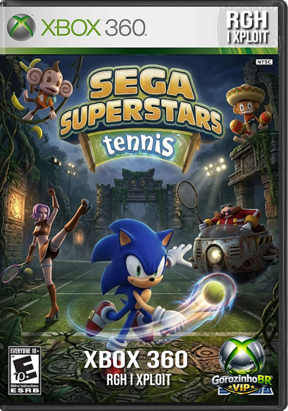 SEGA Superstars Tennis é um jogo de esporte vibrante que reúne os personagens mais icônicos do universo SEGA para partidas eletrizantes! Você pode escolher entre 15 figuras clássicas, como Sonic, Dr. Eggman, Ulala (Space Channel 5), AiAi (Super Monkey Ball) e Beat (Jet Set Radio). Em vez de focar no realismo, o jogo aposta na diversão casual, onde cada personagem possui um "Super State" – um poder especial exagerado que pode mudar o rumo da partida. As quadras são temáticas e cheias de referências aos mundos famosos da empresa. O grande destaque é o modo "Planet Superstars", que oferece diversos minigames criativos, como acertar zumbis de The House of the Dead ou pintar o chão ao estilo Jet Set Radio usando apenas sua raquete e bola! 🎾✨