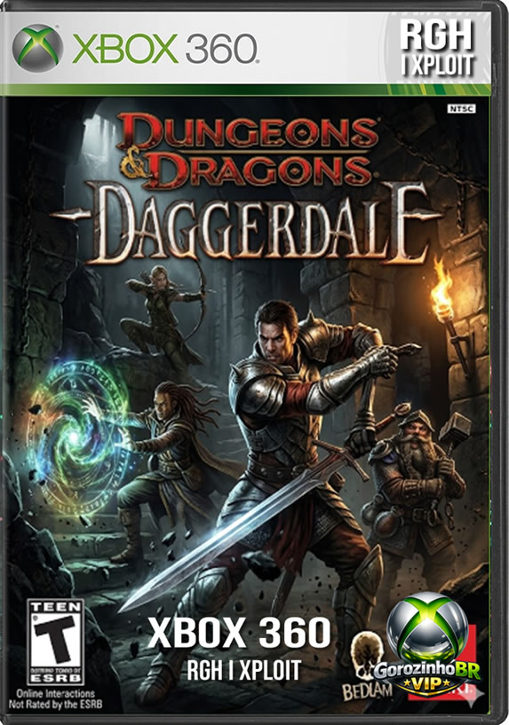 Dungeons & Dragons: Daggerdale é um RPG de ação focado no icônico universo de Forgotten Realms, lançado digitalmente para o Xbox 360. 🐉🏰 Baseado nas regras da 4ª edição do clássico RPG de mesa, o jogo coloca você na missão de impedir o maligno clérigo Rezlus, da facção Zhentarim, de dominar a região de Daggerdale. Você pode escolher entre quatro classes tradicionais (Guerreiro humano, Mago halfling, Ladina élfica ou Clérigo anão) para explorar masmorras e minas repletas de inimigos. O foco da jogabilidade está no combate rápido, no uso de habilidades e na coleta de loot (equipamentos), brilhando principalmente no modo cooperativo para até quatro jogadores online ou dois em tela dividida. 🛡️🔥🤝