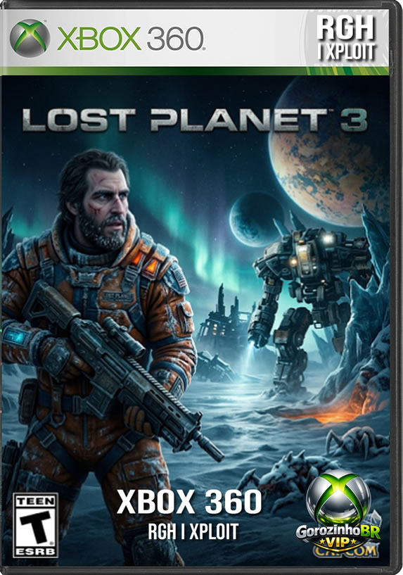 Lost Planet 3 (Xbox 360) muda de rumo e funciona como uma prequela, levando os jogadores de volta aos primórdios da colonização do planeta gelado EDN III. ❄️ Desta vez, você controla Jim Peyton, um operário comum que viajou para o espaço para sustentar sua família. 👨‍👩‍👦 A bordo do seu enorme robô de mineração (o Rig), Jim precisa enfrentar temperaturas extremas, tempestades mortais e extrair a preciosa T-Energy. ⛏️🧊 A jogabilidade intercala o combate a pé em terceira pessoa contra os ferozes monstros Akrid 🐛🔫 e momentos em primeira pessoa no comando do seu Rig, usado tanto para exploração quanto para lutas brutais e corpo a corpo contra chefões. 🤖🥊